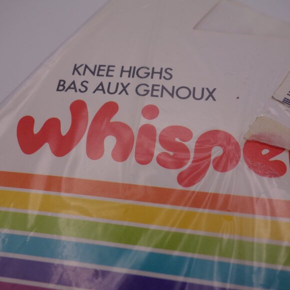 Whisper Shades of Fashion One Size Sandalfoot Made in Canada White Knee Highs - Picture 4 of 12